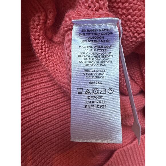 Ann Taylor LOFT Striped Mixed Knit Pink Sweater - Medium - Picture 7 of 8